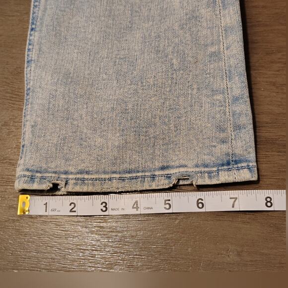 MOTHER The Tripper Jeans Cut Flowers Blue Distressed Denim Size 26 - Picture 7 of 16